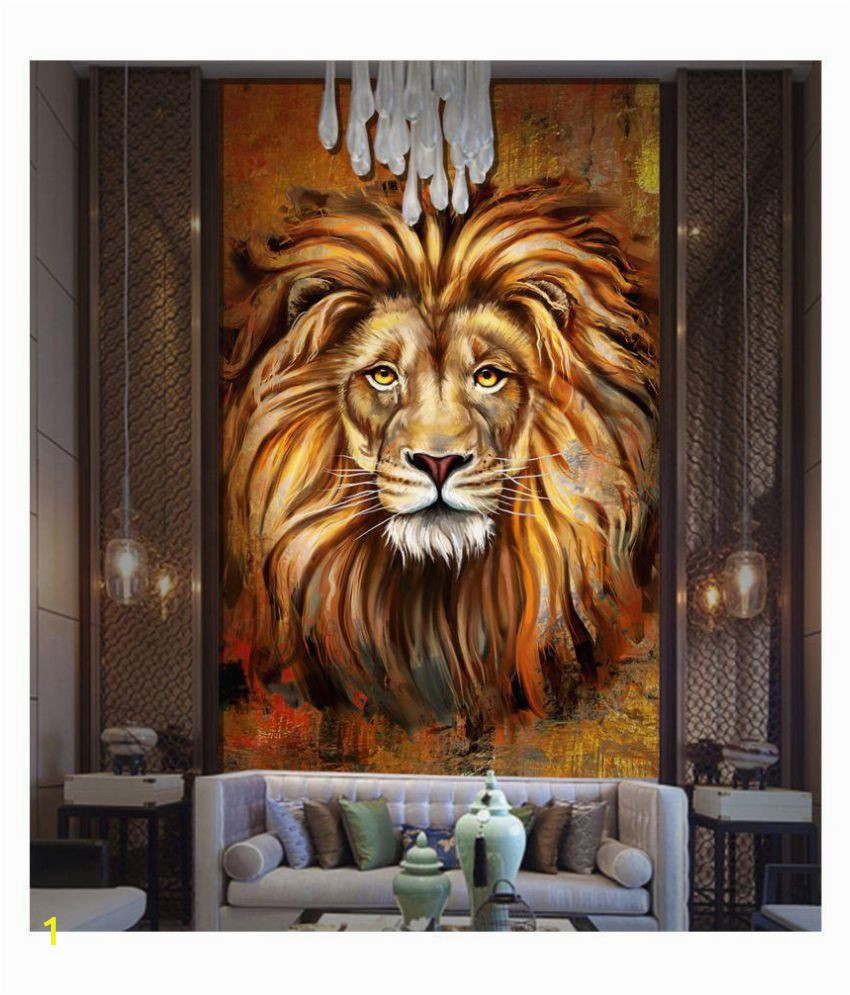 Wall Mural Picture Frames Zaras Lion Painting 5×9 Ft Paper Wall Poster without Frame