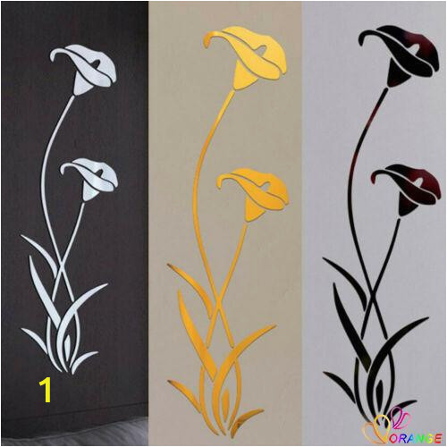 Wall Mural Stickers Singapore â¤odâ¤3d Mirror Flower Removable Wall Sticker Art Acrylic Mural Decal Wall Home