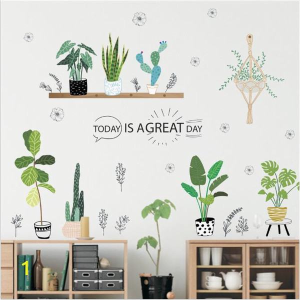 Wall Murals for A Kitchen Garden Plant Bonsai Flower butterfly Wall Stickers Home Decor Living Room Kitchen Pvc Wall Decals Diy Mural Art Decoration Wall Decals for Baby Girl