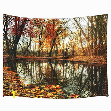Wall Murals for College Dorms Amazon Jawo Autumn forest Decor Tapestry Fall Maple