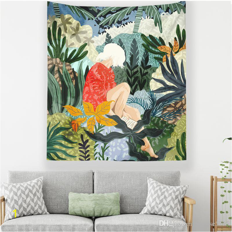 Wall Murals for Dorm Rooms Summer Girl Room College Dorm Wall Hanging Cloth Modern Tropical Tapestry Decorative Tenture Mural Tapestries Cheap Tapestries for Bedrooms From