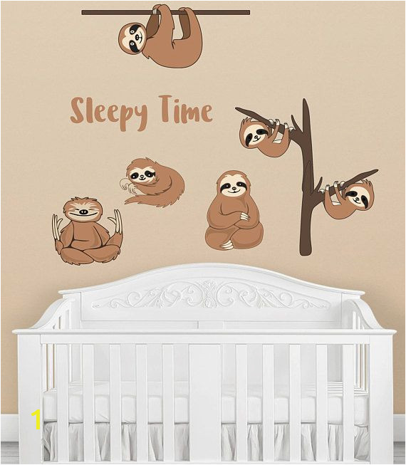 Wall Murals for Dorms Bedroom Playroom & Dorm Décor Lazy Sloth Giant Wall Decals