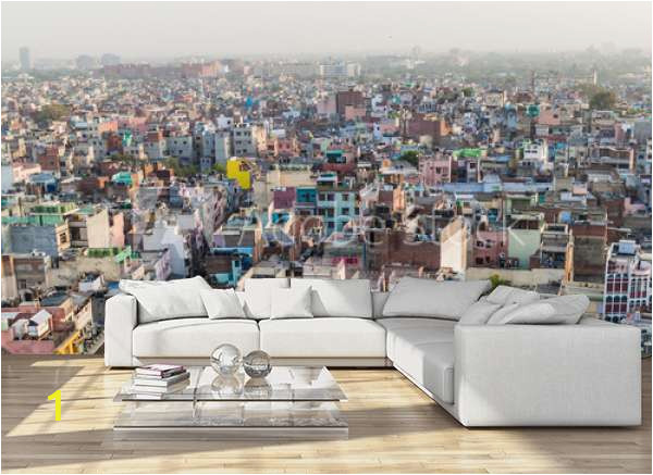 Wall Murals for Living Room India Aerial View Od Old Delhi India Wall Mural