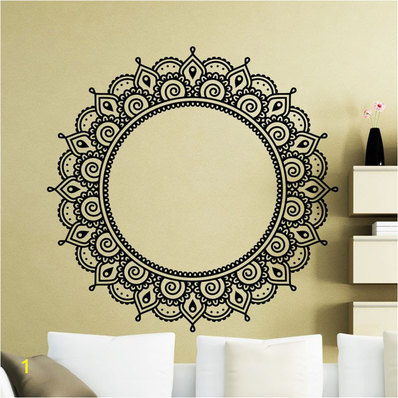 Wall Murals for Living Room India Indian Religious Wall Stickers Mandalas Flower Vinyl Art