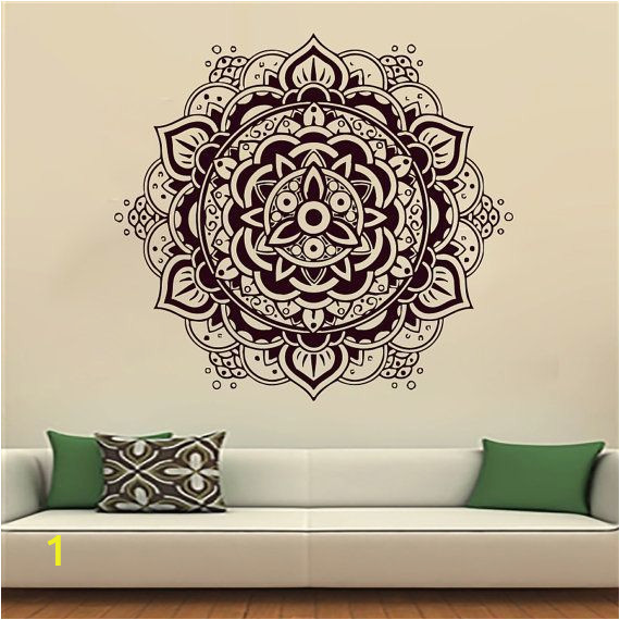 Wall Murals for Living Room India Wall Decals Mandala Indian Pattern Yoga Oum Om Sign Decal