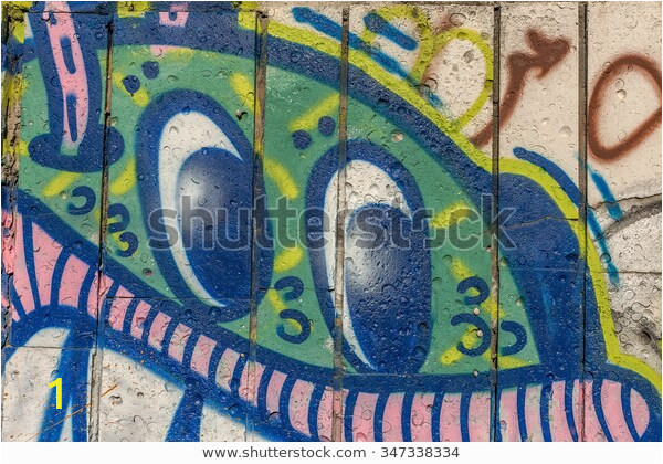Wall Murals Graffiti Style Beautiful Street Art Graffiti Abstract Color Stock