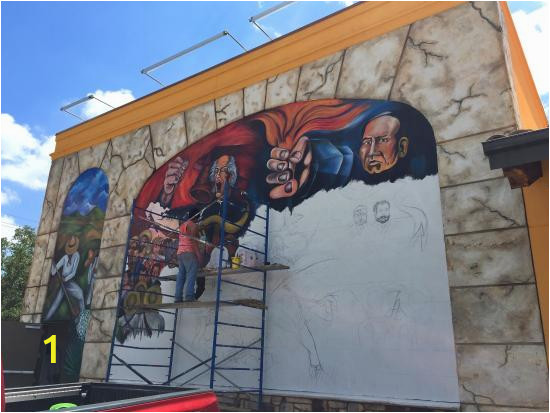 Wall Murals In Austin Tx Mural In Progress Picture Of Flores Mexican Restaurant