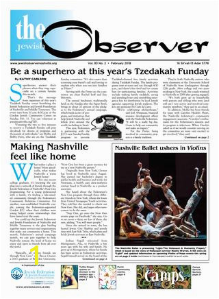 Wall Murals In Nashville the Observer Vol 83 No 2 – February 2018 by Jewish