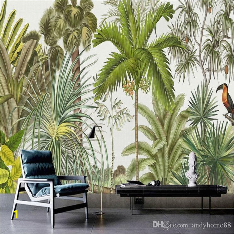 Wall Murals Of Nature Retro Tropical Rain forest Wallpaper southeast asia Plant