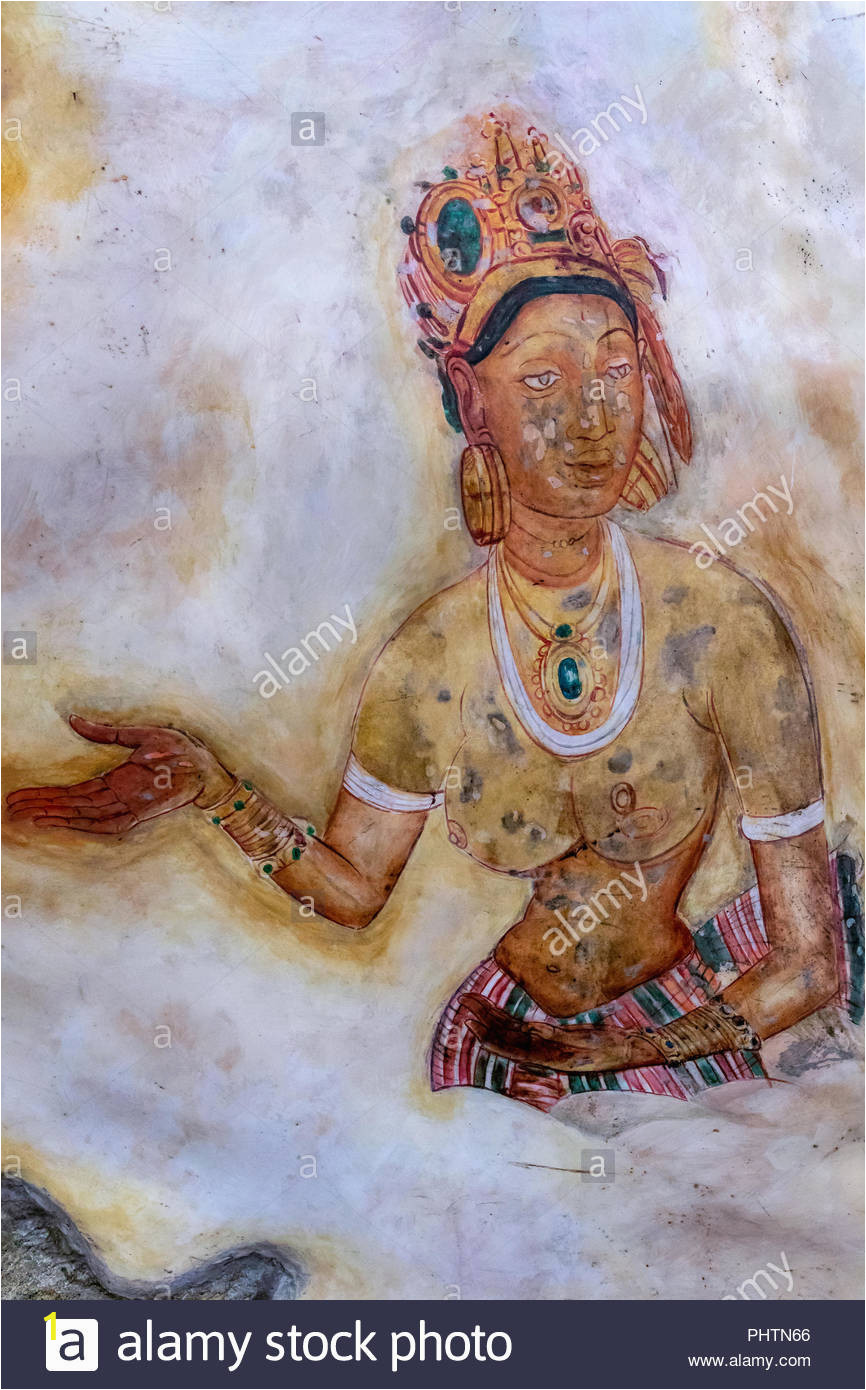 replica of the famous wall paintings at sigiriya sigiriya museum sigiriya sri lanka PHTN66