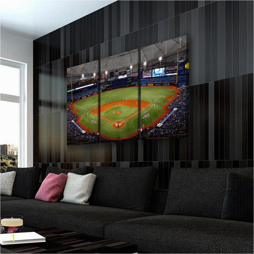 Wall Murals Tampa Fl Tampa Bay Rays Home Field Baseball 3 Pieces Canvas Wall Art