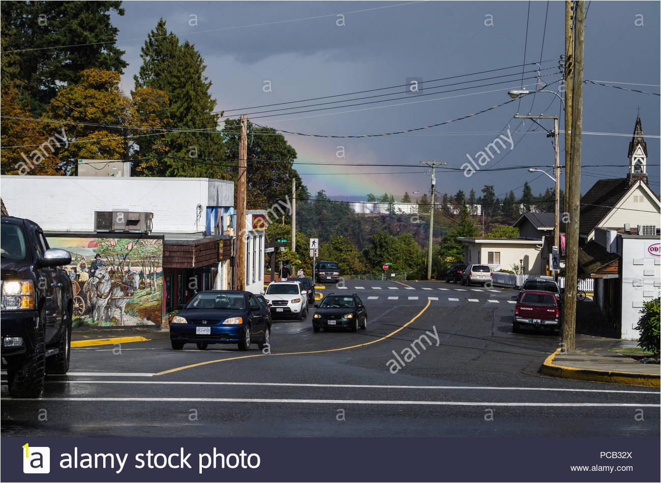 chemainus bc vancouver island canada the town has be e a tourist attraction with its painted murals and wall art PCB32X