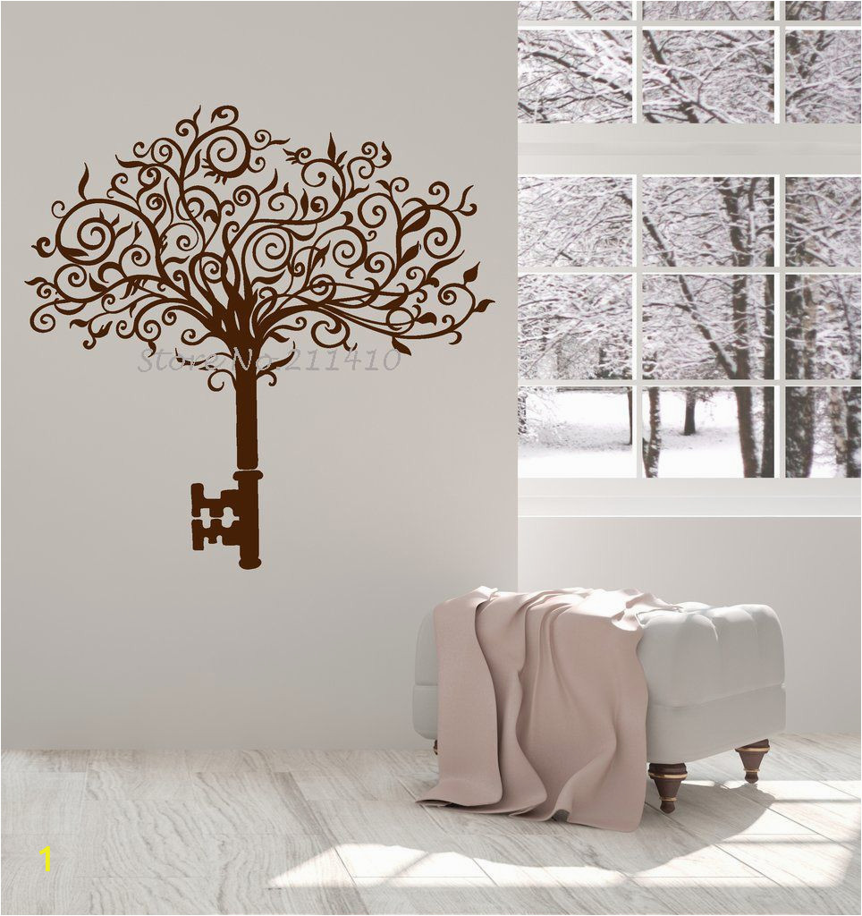 Wall Stickers and Murals New Design Vinyl Wall Decal Abstract Tree Key Home Decor