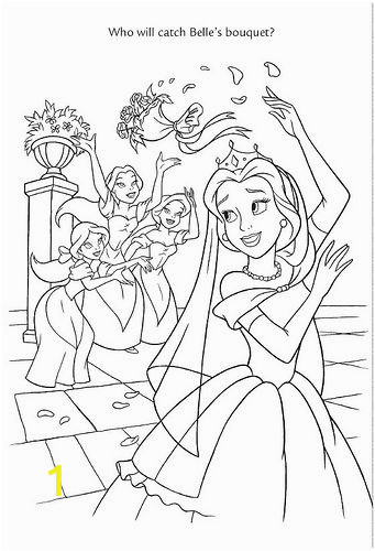 Walt Disney Princesses Coloring Pages Wedding Wishes 14 by Disney Ual Via Flickr Belle Beauty