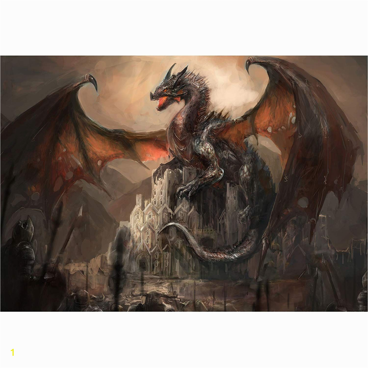 War Of the Wall Mural War with the Dragon On Castle In 2019 Fairytale
