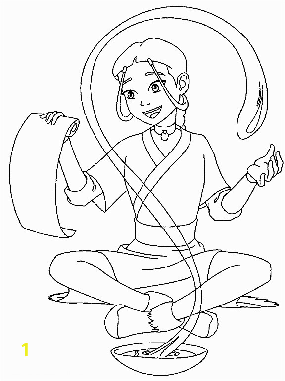 Water Play Coloring Pages Avatar the Last Airbender Katara Was Practicing Water