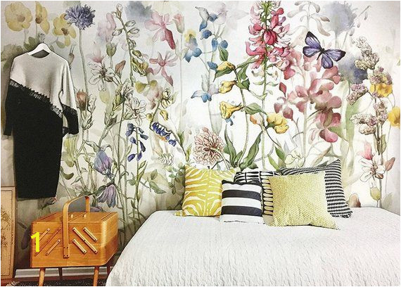 Watercolor Floral Wall Mural F Watercolor Floral Wallpaper Fresh Spring