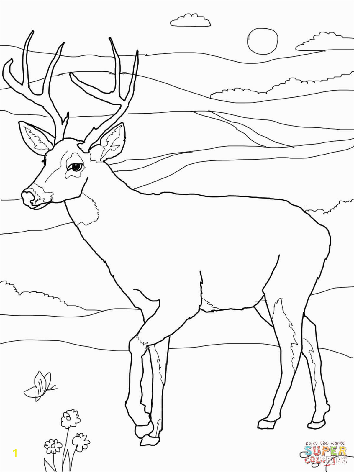 buck clipart coloring page 7