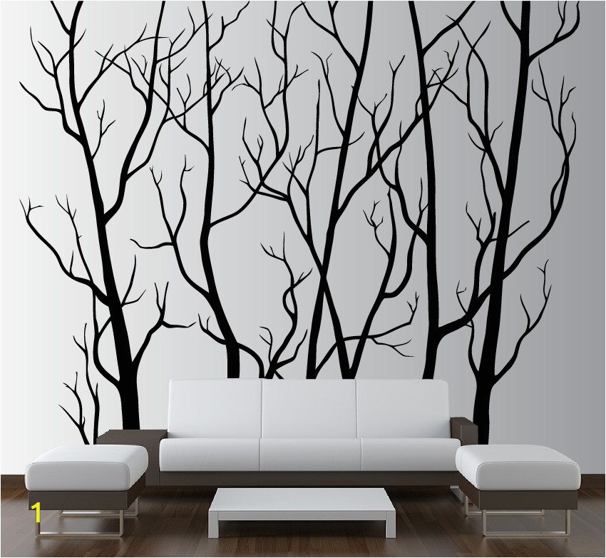 White Tree Wall Mural Wall Vinyl Tree forest Decal Removable 1111