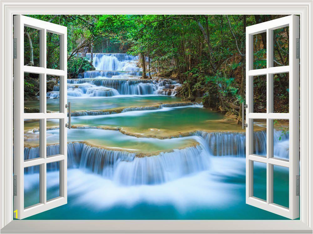 Window View Wall Mural Removable Wall Sticker Wall Mural Beautiful Landscape Of