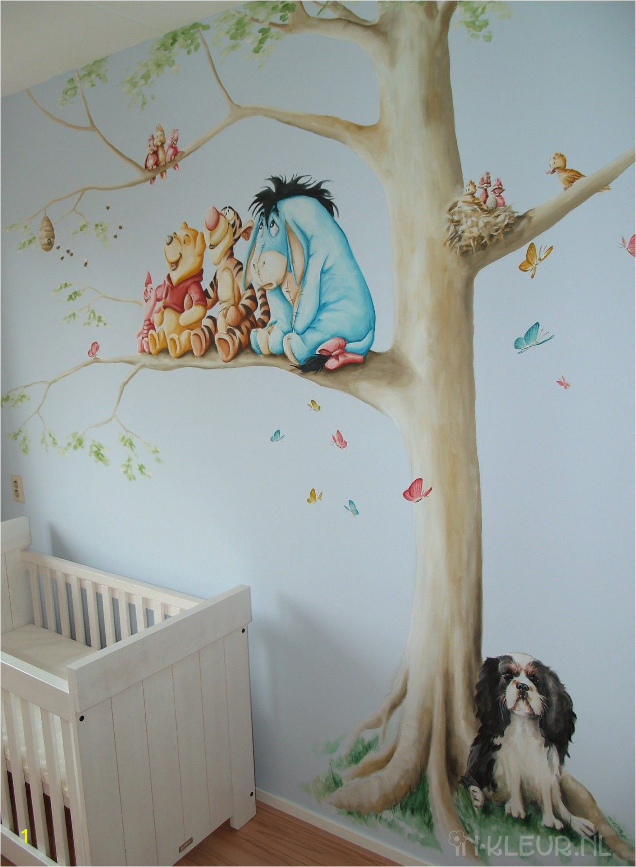 Winnie the Pooh Nursery Wall Murals Boom Met Poeh En Zijn Vriendjes In Kleur