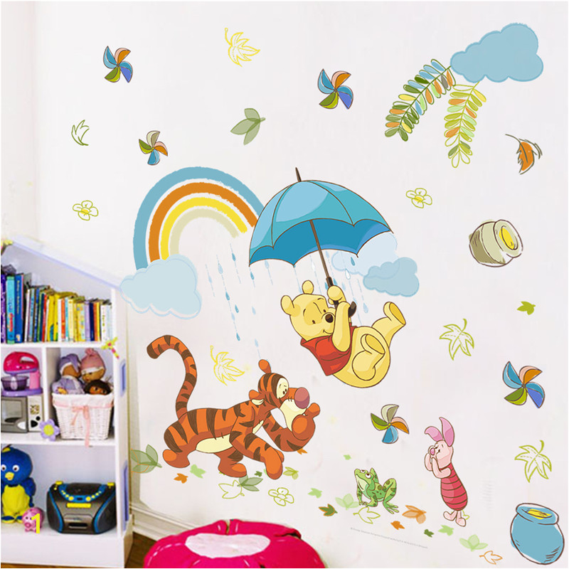 Cartoon Winnie Pooh Animals Wall Decals Kids Rooms Nursery Home Decor 40 60cm Disney Wall Stickers