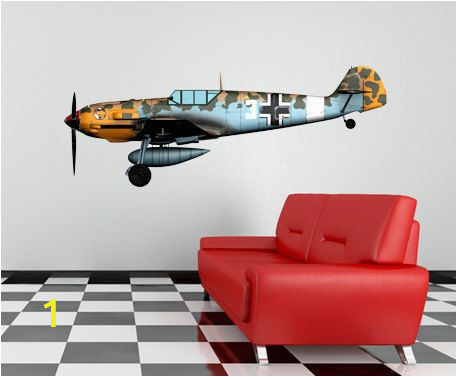 World War 2 Wall Murals World War 2 Airplane Messerschmidt Bf 109 Wall Decal Vinyl