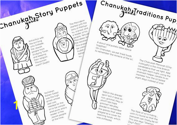 Yom Kippur Coloring Pages Hanukkah Puppets Printable Pdf Color In Coloring Pages Puppets for Chanukah Story and Traditions
