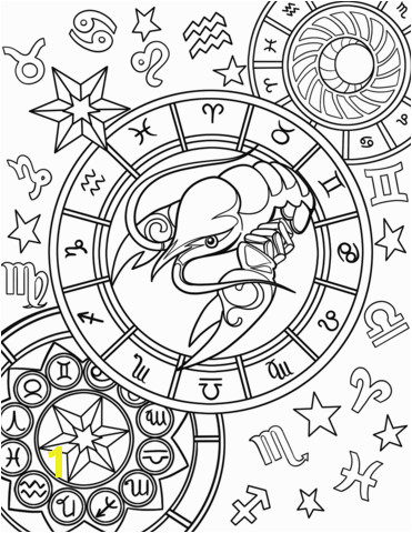 4 cancer zodiac sign coloring page