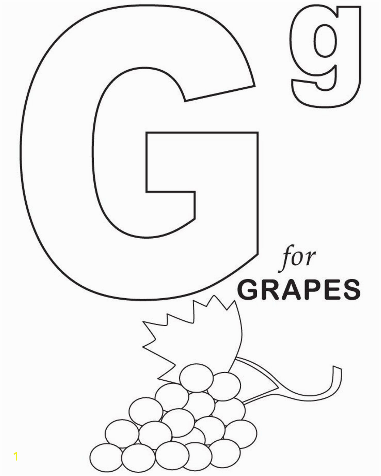 Alphabet Coloring for Grade 1 Grapes Fruit Coloring Pages Alphabet with Images