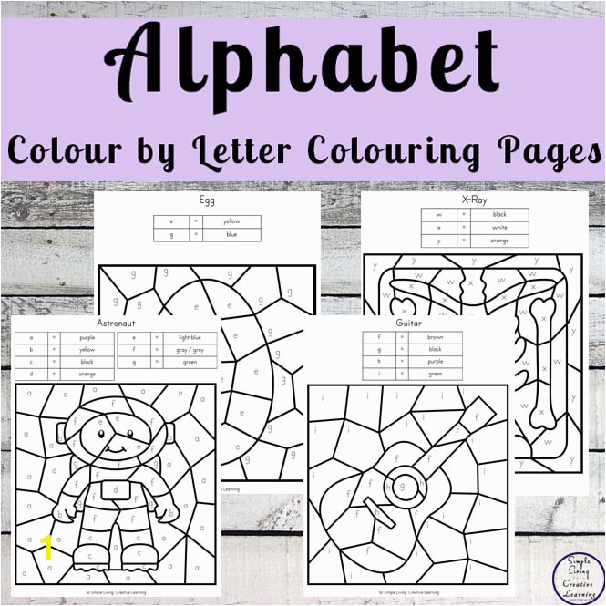 Alphabet Colour by Letter Colouring Pages b min