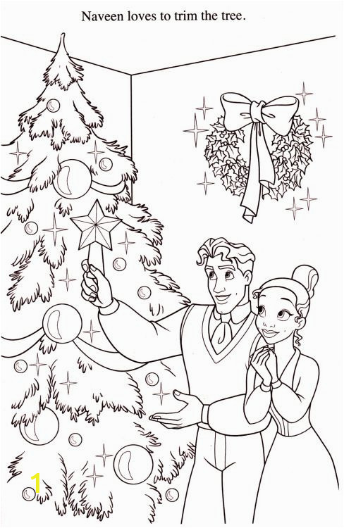 Christmas Coloring Pages Disney Princess Princess and the Frog Coloring Page