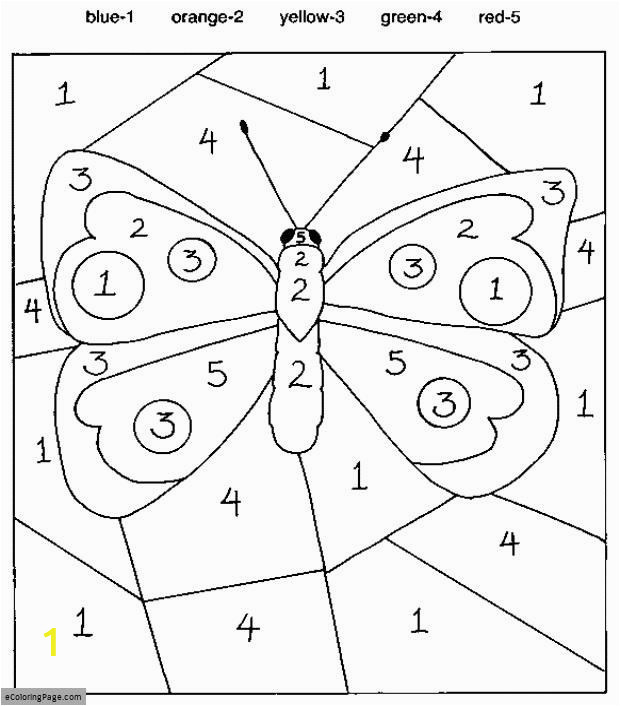 Color by Number Animal Coloring Pages Color by Numbers butterfly Coloring Pages for Kids Printable