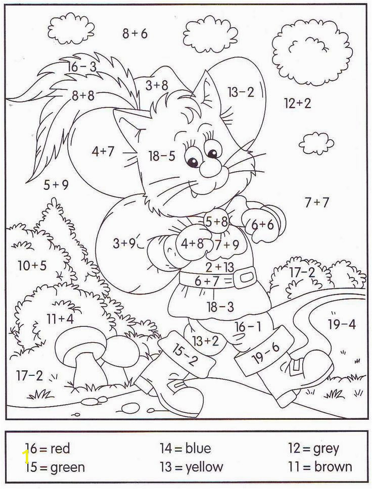 Color by Number Animal Coloring Pages Colour by Number Addition and Subtraction Addition and