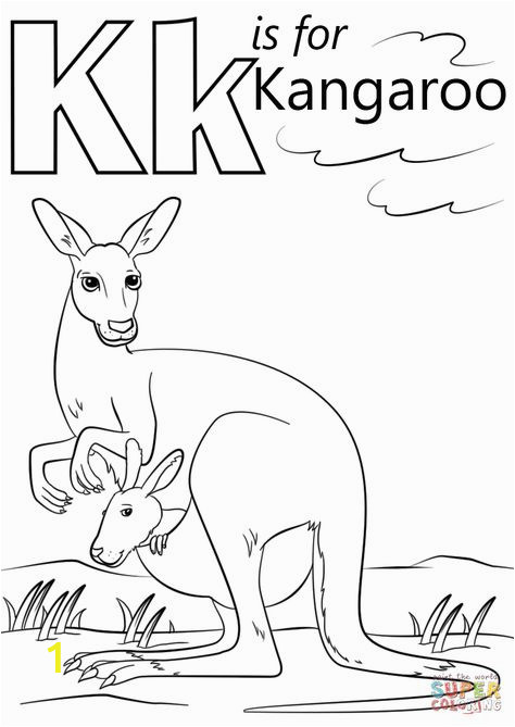 Color by Number Kangaroo Coloring Page Letter K is for Kangaroo Preschool Coloring Page Free