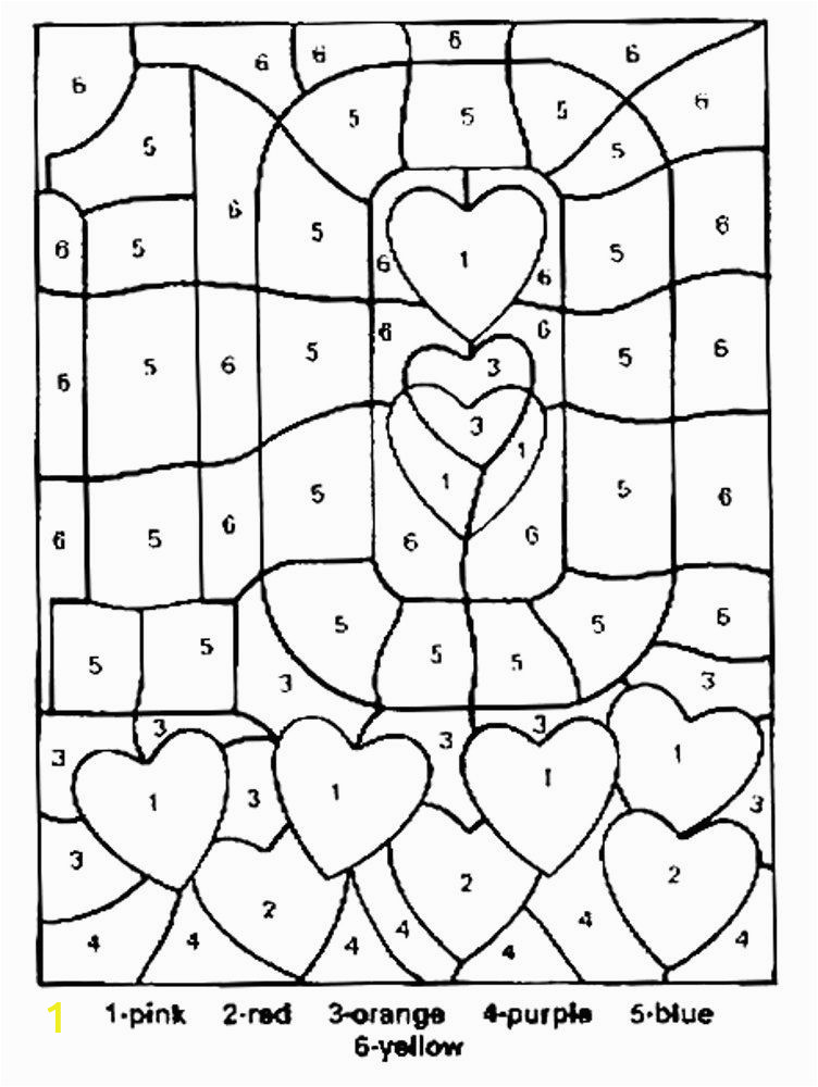Color by Number Valentine Coloring Pages Free Printable Color by Number Coloring Pages with Images