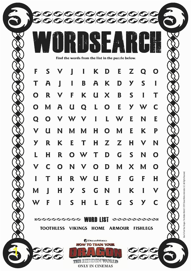 How to Train Your Dragon Word Search 630x891