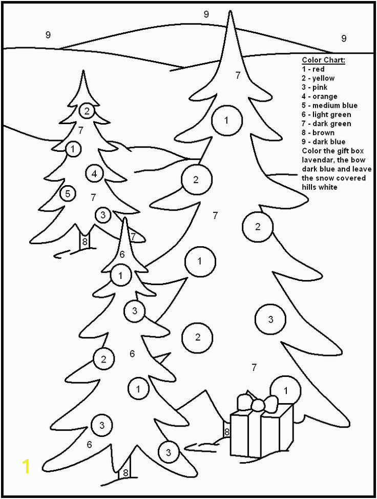 Coloring Pages Christmas Tree Printable Christmas Trees Christmas Color by Numbers 001