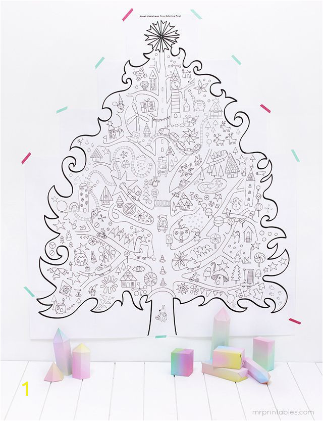 Coloring Pages Christmas Tree Printable Free Printable Giant Christmas Tree Coloring Pages