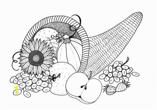 Plentiful Cornucopia Adult Coloring Page 500 ID