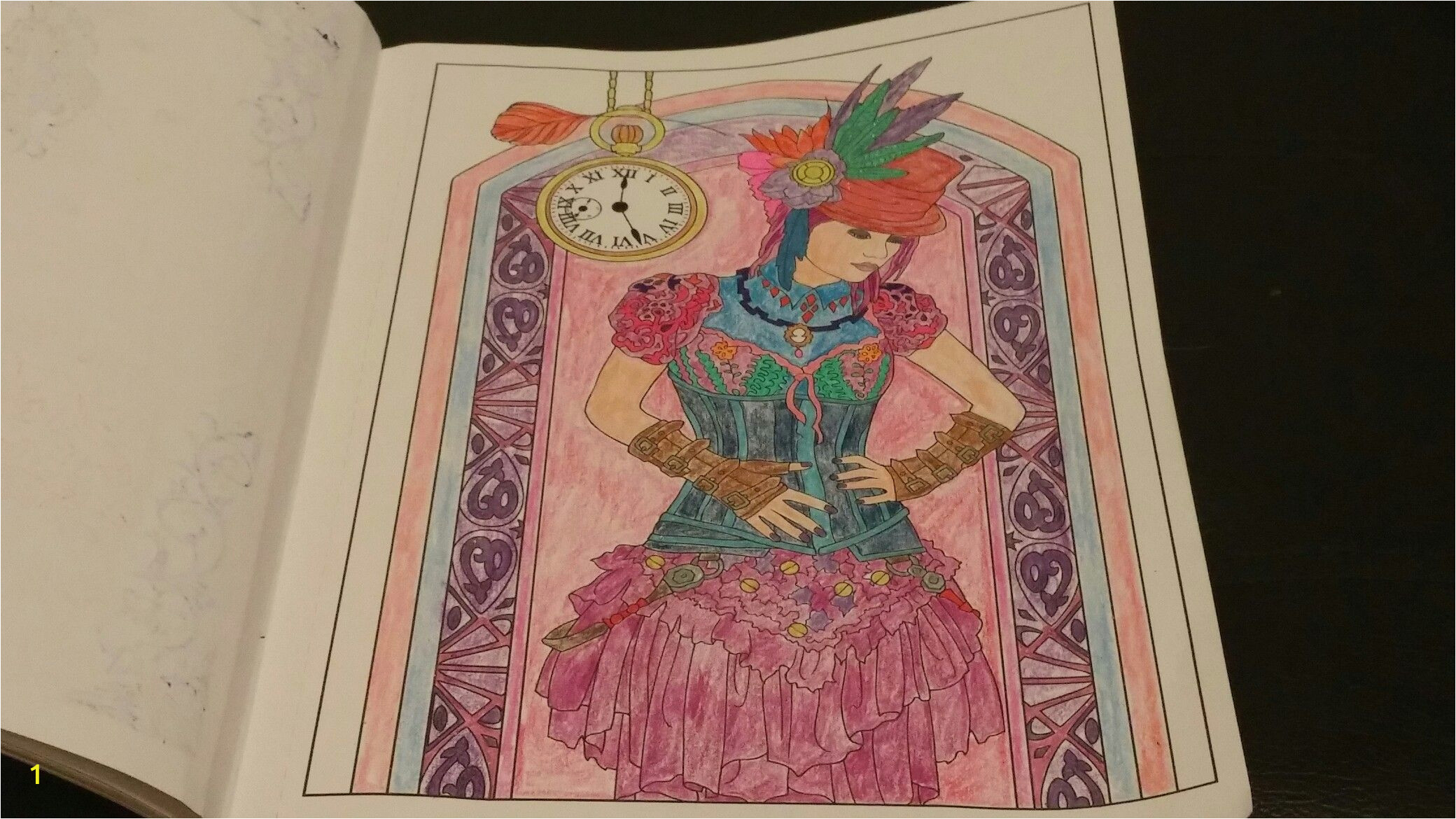 Coloring Pages for Gel Pens Finished Coloring Steampunk Fashion Girl Colored Pencils