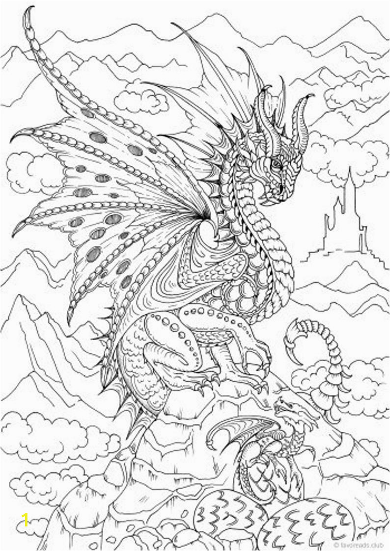 Coloring Pages for Grown Ups Dragons Printable Adult Coloring Page From Favoreads