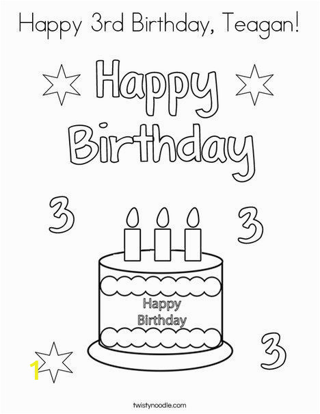 Coloring Pages for Happy Birthday Happy 3rd Birthday Coloring Page with Images