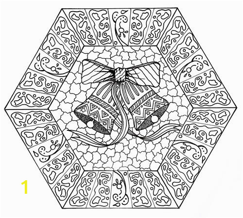 Jingle Bells Mandala Adult Coloring Page Smaller 500 ID