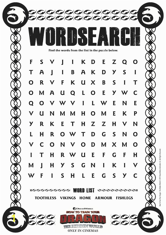 How to Train Your Dragon Word Search 630x891