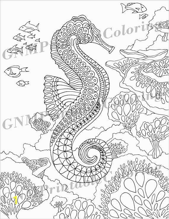 Coloring Pages for Intermediate Students Seahorse Pdf Zentangle Coloring Page therapy Coloring