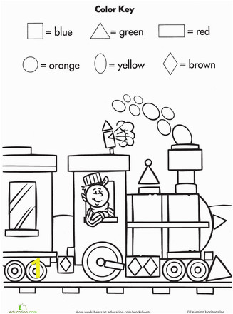 Coloring Pages for Nursery Class Color by Shape Train with Images