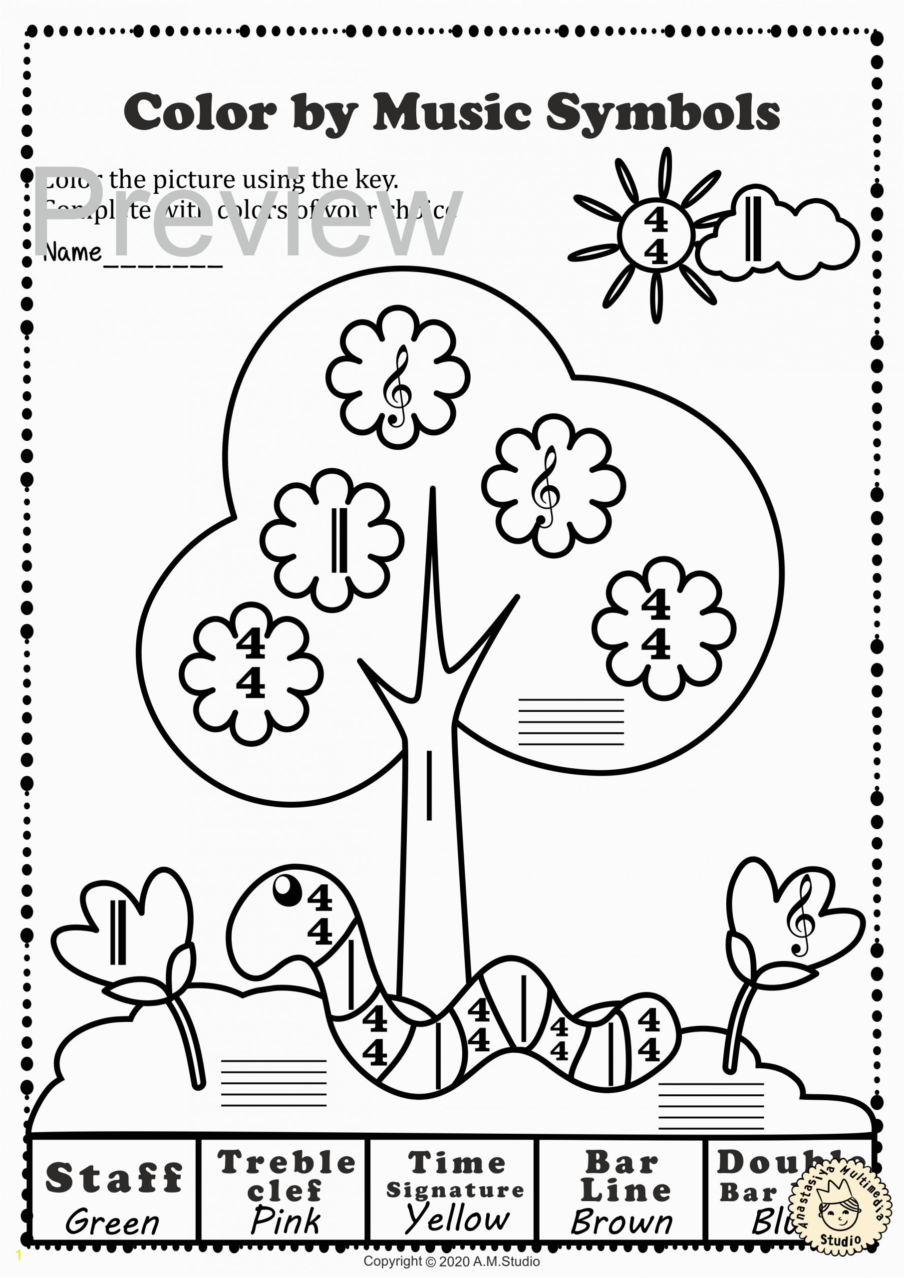 Coloring Pages for Nursery Class Musical Coloring Pages for Spring Color by Music Symbols