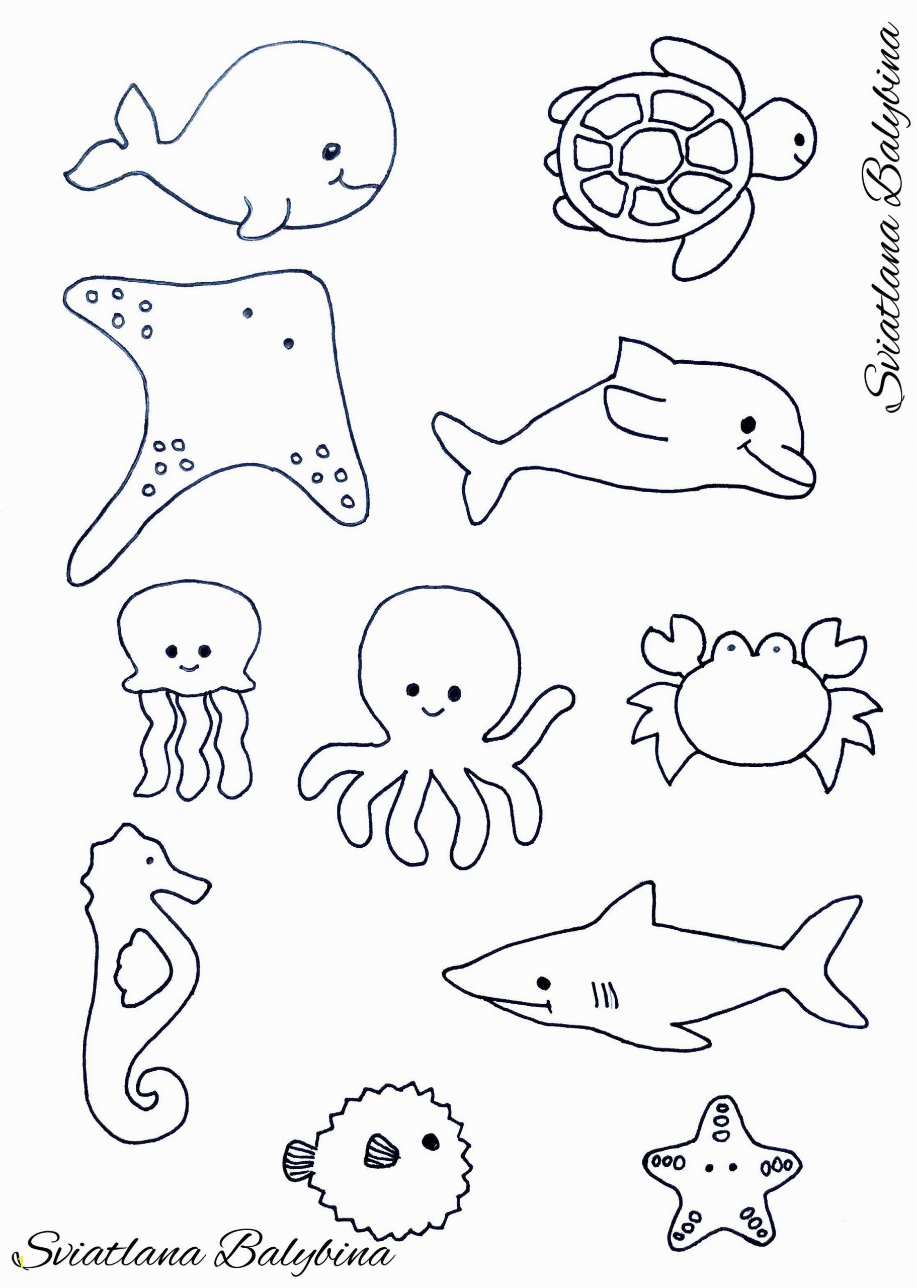 Coloring Pages for Ocean Animals Ocean Animals Sea Animals Template with Images