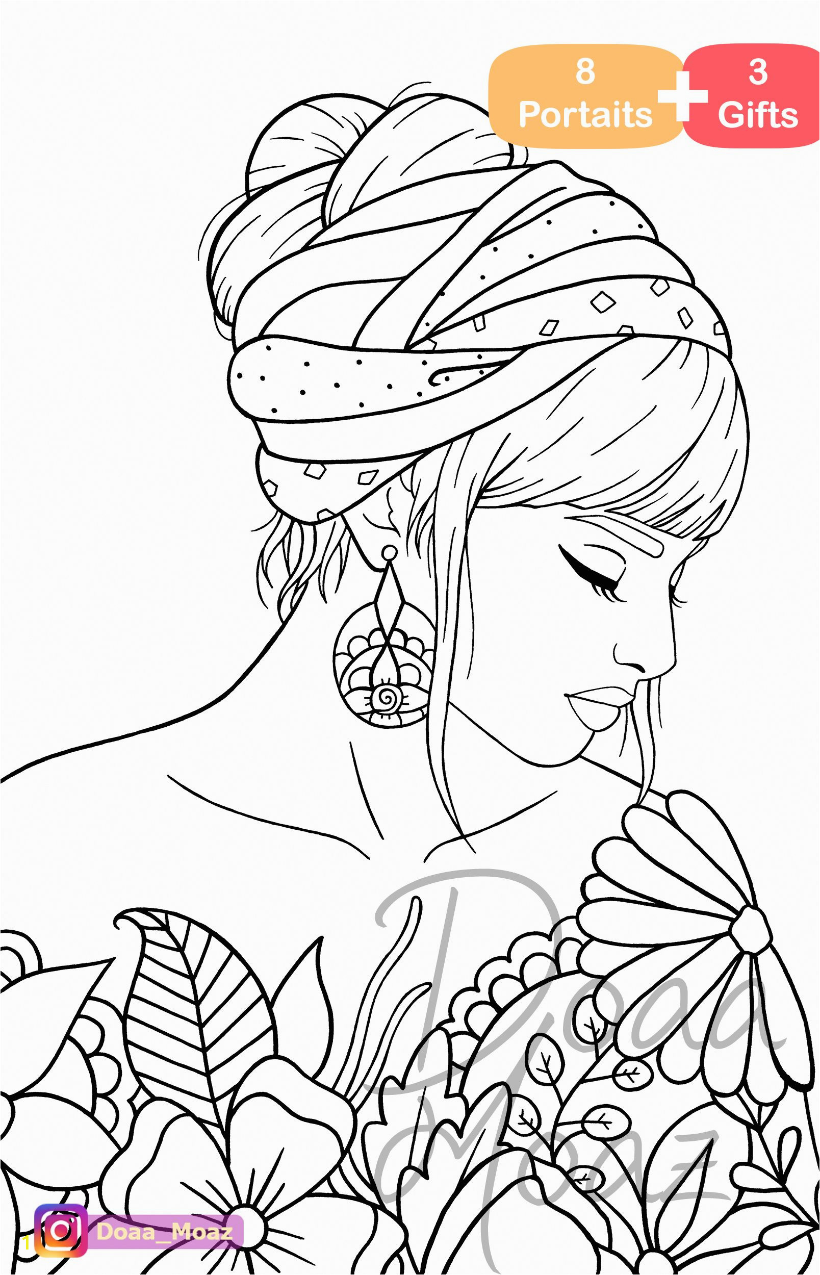 Coloring Pages for Teens Pdf Adult Coloring Book 8 Gray Scale Portraits Coloring Pages